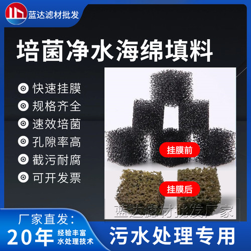 污水净化挂膜培菌海绵填料