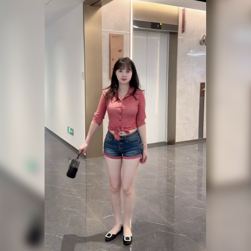 时尚低腰牛仔裤短裤展现休闲风格适合日常穿搭的潮流单品