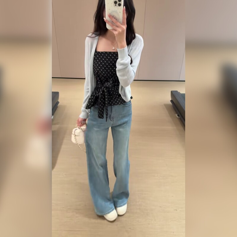 高腰阔腿牛仔裤女显瘦垂感微喇长裤小个子百搭直筒裤2026早春新款