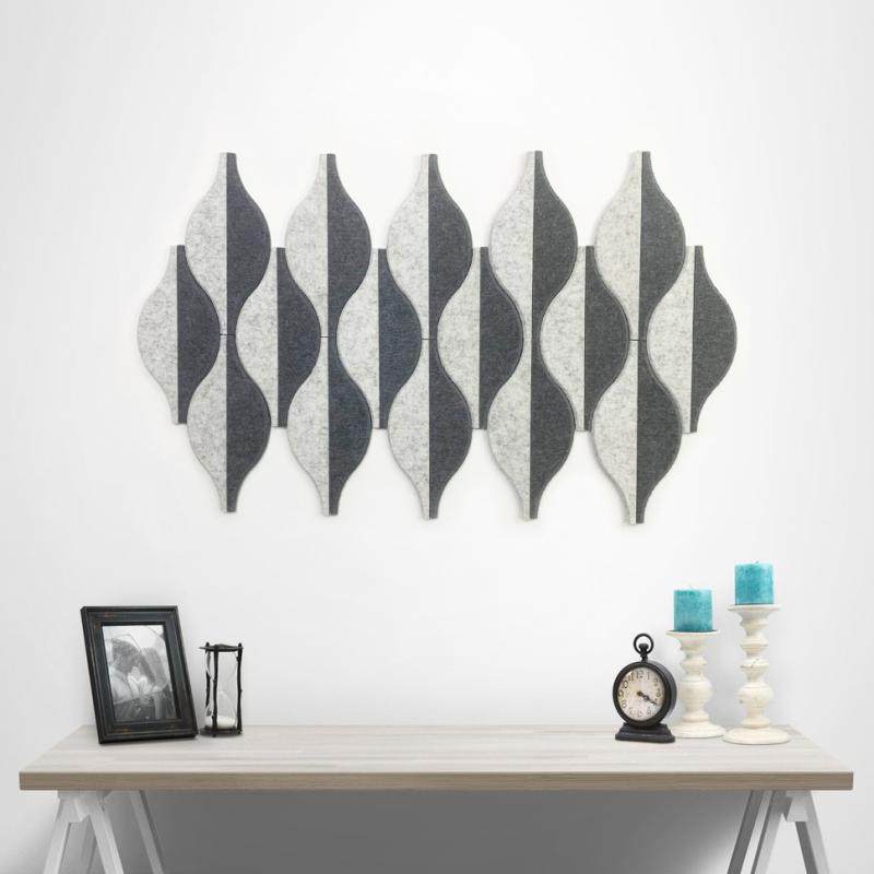 小波浪形墙贴组合毛毡板墙面客厅简约现代几何装饰文化墙