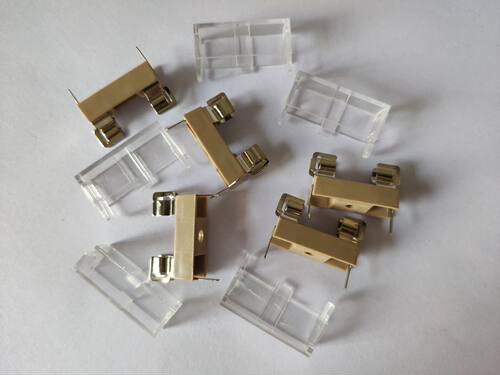 5*20mm 黄色保险丝座 盒 带透明盖 PCB版 BF-010保险丝座 6x30mm