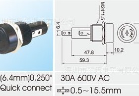 保险丝座 R3-41 10.3*38.1mm 30A 600V AC