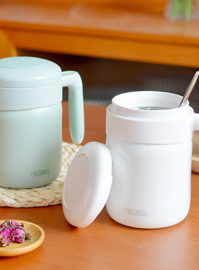 膳魔师不锈钢马克杯保温杯子带盖水杯女茶杯男办公家用咖啡杯TCMM