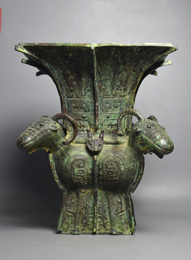 青铜器四羊方尊摆件纯铜工艺品