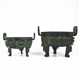 青铜器铜火锅 仿古工艺 镂空酒精灯火锅鼎饭店餐具定制兽面锅仔