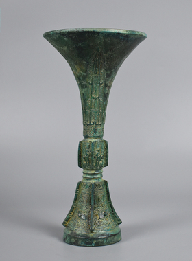 青铜器中式铜制花觚仿古酒器