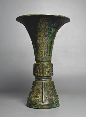 青铜器天觚纯铜花觚花插酒器