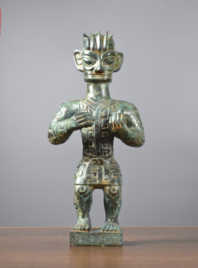 青铜器武士俑大力士仿古神人像