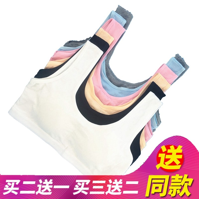 运动风小背心纯棉发育期少女文胸图片