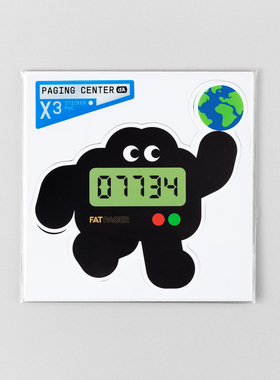 方式商店｜大多大胖呼机BP机07734 hELLO复古可爱创意防水PVC贴纸