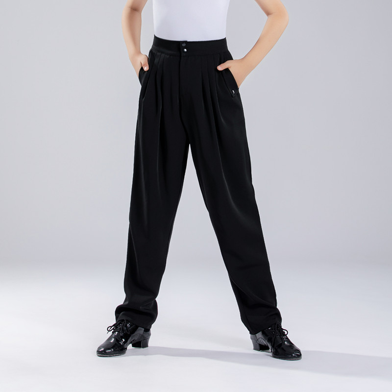拉丁舞服男童黑色裤子演出服
