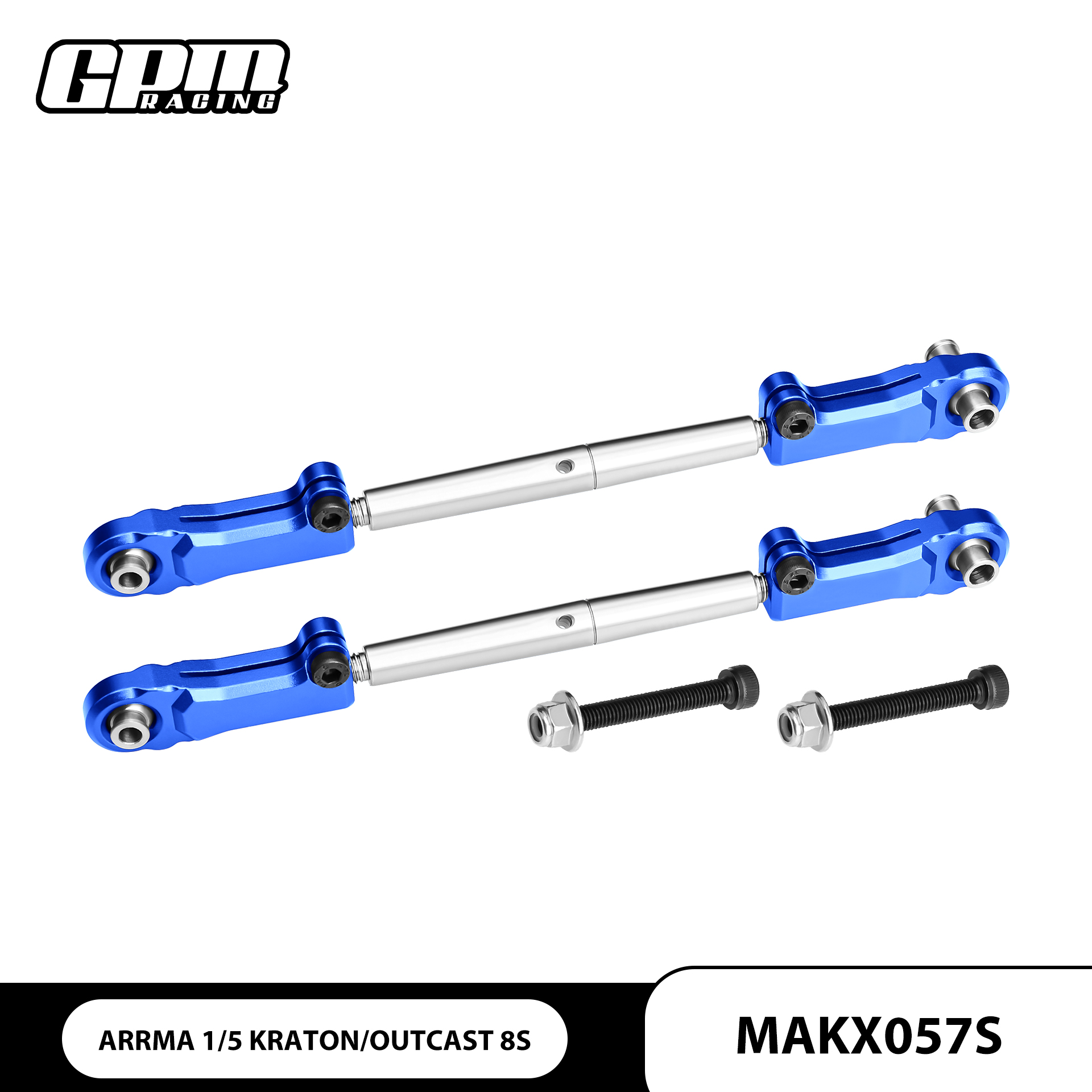 ARRMA 1/5 大卡屯 大流浪EXB 铝波脚+正反牙可调节不锈钢后上拉杆