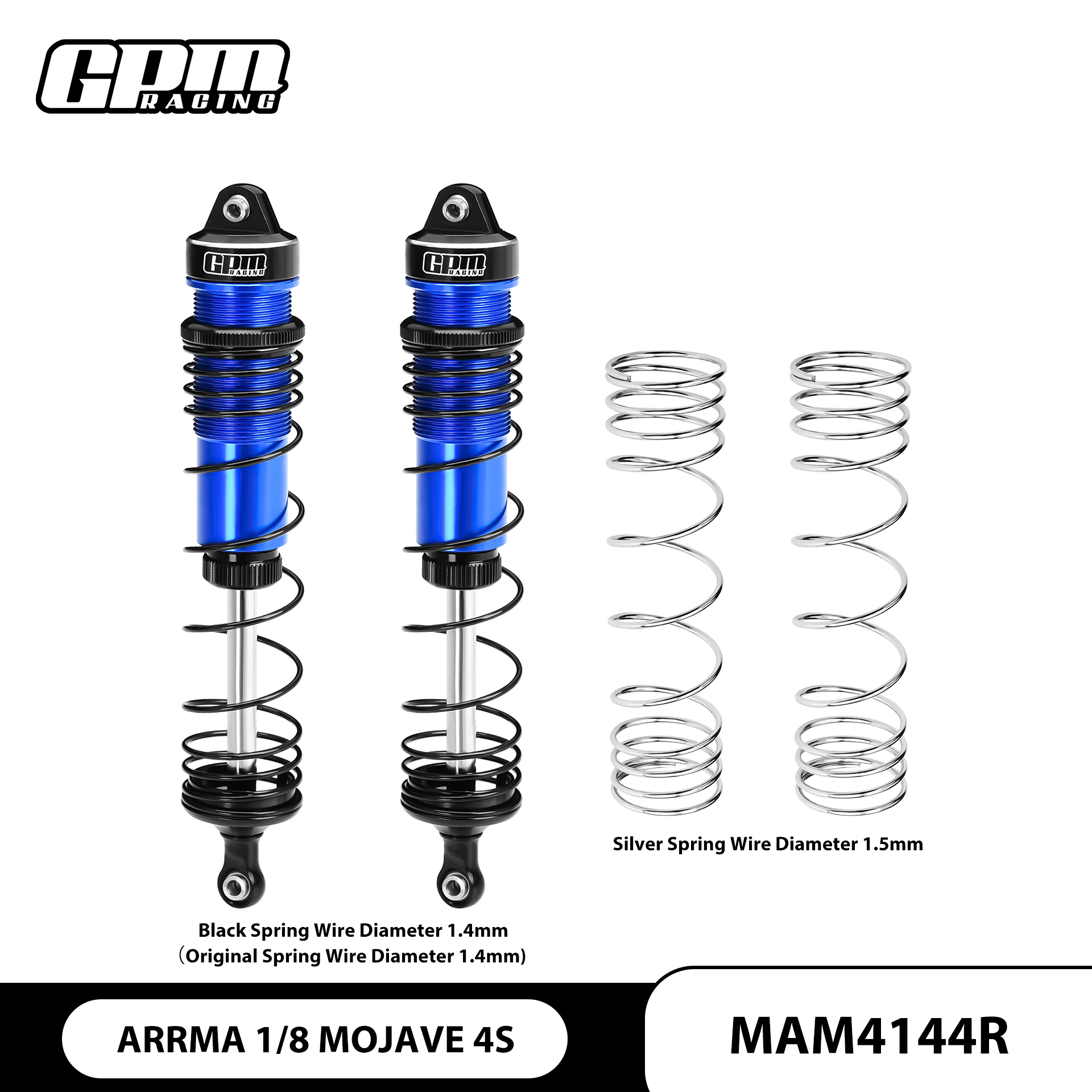 ARRMA 1/8 莫哈维4S 铝合金加粗避震针后避震（中心点144MM）
