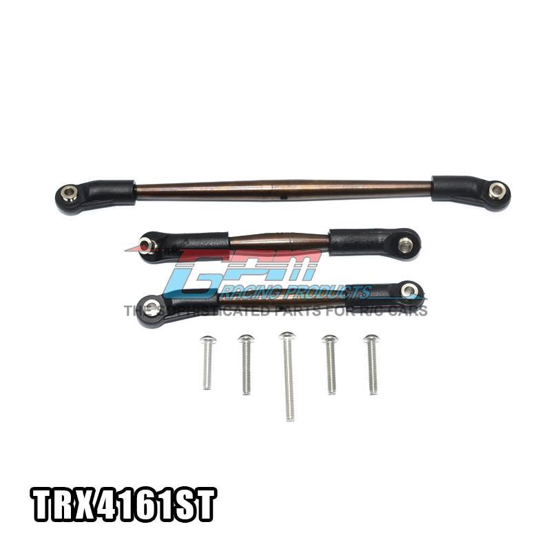 TRAXXAS TRX-4 S2工具钢料正反牙可调校前转向拉杆+支撑拉杆-套