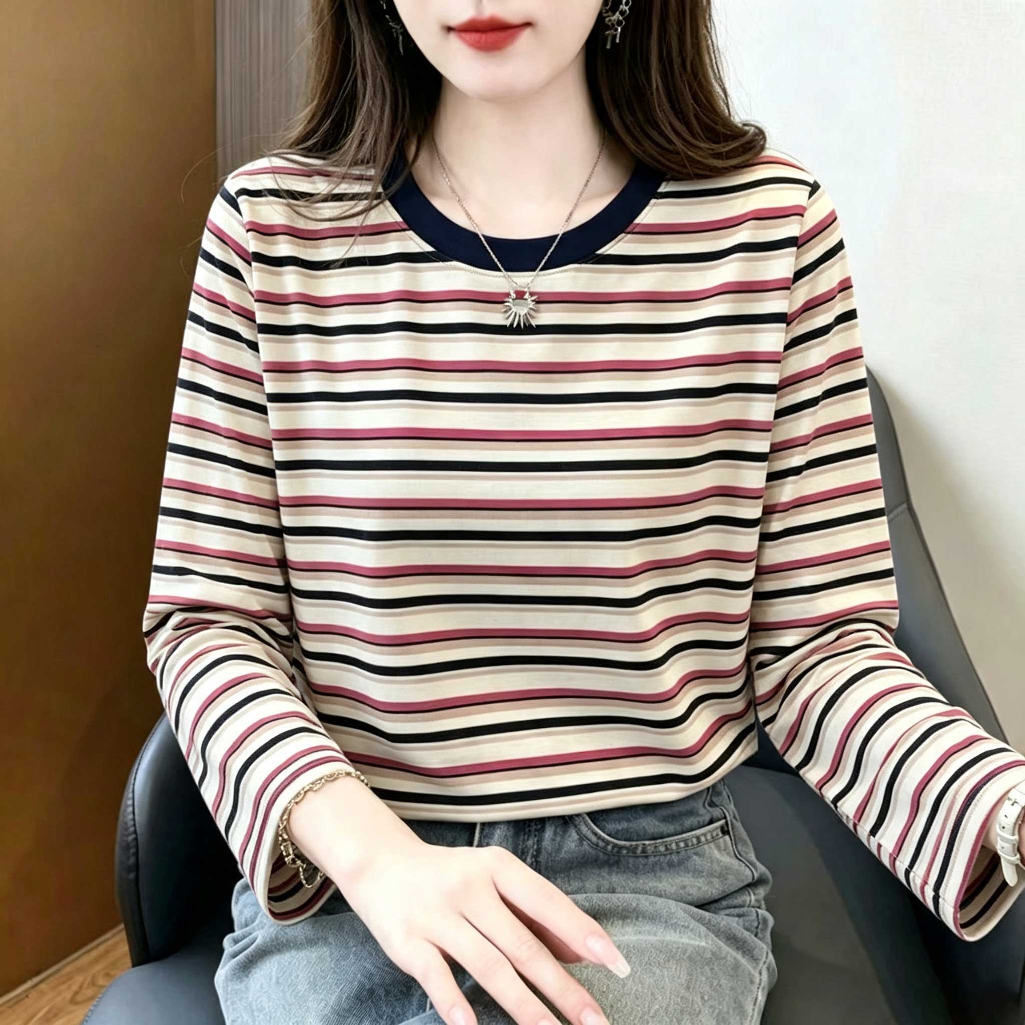广州十三行高端小衫欧洲站2026新款上衣春秋长袖T恤深圳南油女装图片