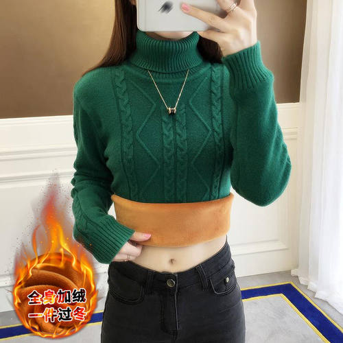 广州十三行高端女装高领加绒针织衫2026秋冬季大朗毛衣不起球上衣