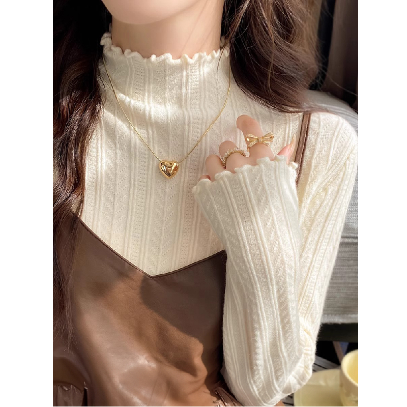 不起球半高领木耳边大朗新款正品女东莞打底针织衫桐乡义乌毛衣秋