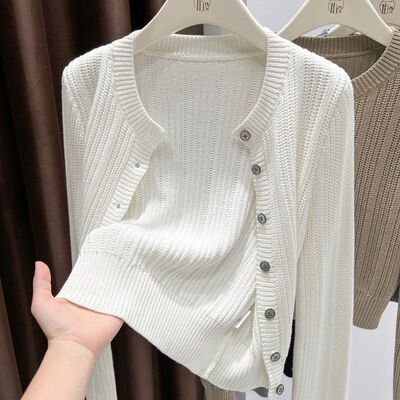 十三行女装东莞大朗高端开衫毛衣外套2025新款早秋针织衫短款上衣