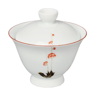 永利汇 高足手绘盖碗陶瓷三才茶碗盖杯功夫茶具泡茶杯大号景德镇