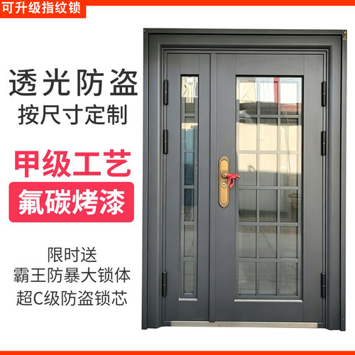 甲级锌合金玻璃防盗门10公分门扇