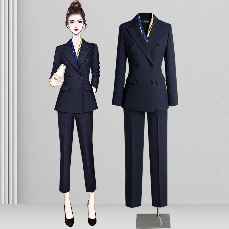 西装套装女春秋高级感时尚商务通勤面试正装气质修身职业西服外套