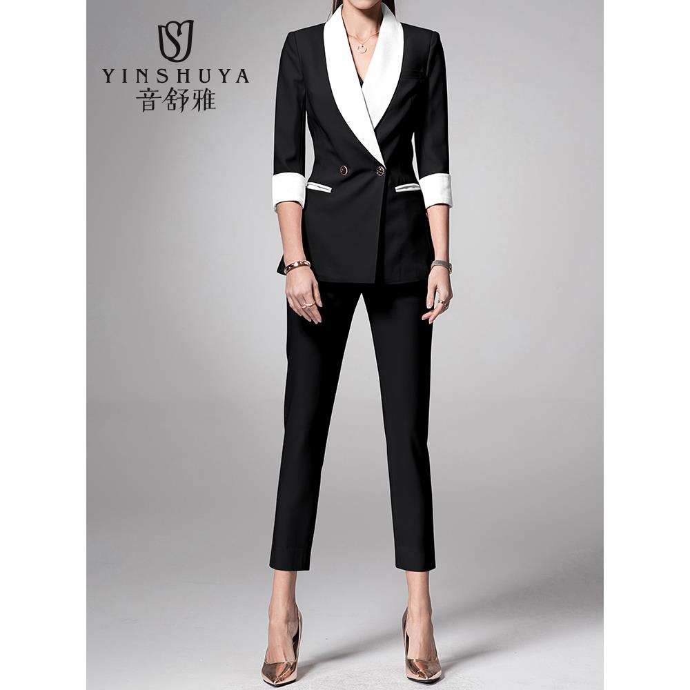 西装女套装时尚名媛2023新款春秋修身职业装气质女神范ol工作服