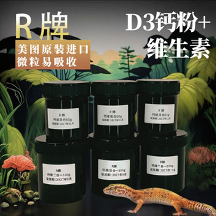 美国R牌钙粉豹纹守宫睫角肥尾巨人守宫补钙蜥蜴中浓D3钙粉维生素
