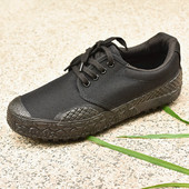 保安酒店工地干活农田系带男单鞋 工作鞋 女 黑色工装 春秋低帮男鞋