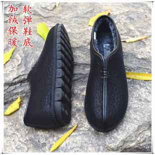 冬季古风社会鞋复古民族风男棉鞋软面软底爸爸加绒保暖老北京布鞋