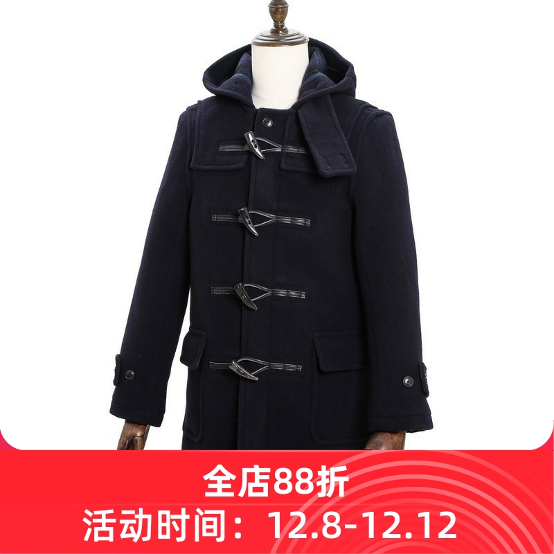 牛角扣长款毛呢渔夫大衣重磅加厚