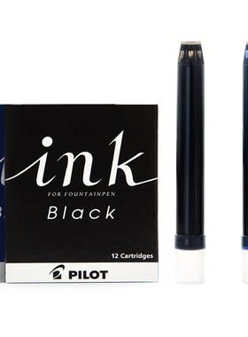 日本PILOT百乐钢笔墨胆 一次性墨囊黑色蓝黑色墨水替换芯IRF-12S