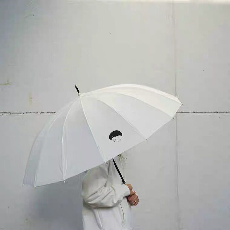 乐仔文创 伞经典长柄伞 网红小清新16骨自动雨伞晴雨伞大号生日
