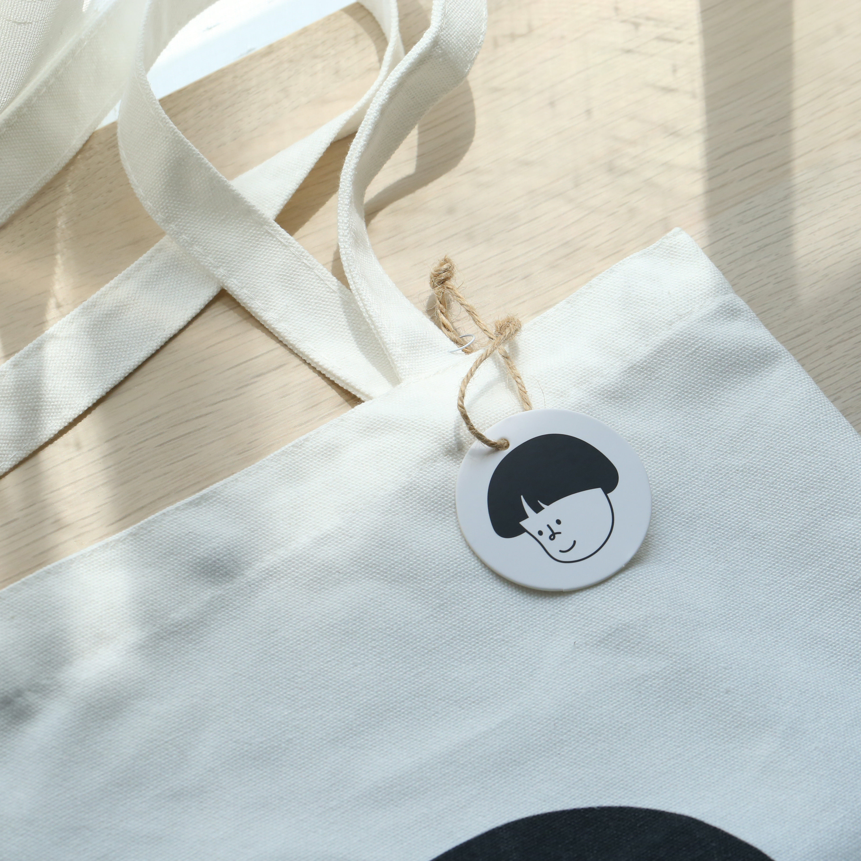 乐仔文创 帆布包经典白色单肩包 托特包环保开学礼物39元包邮