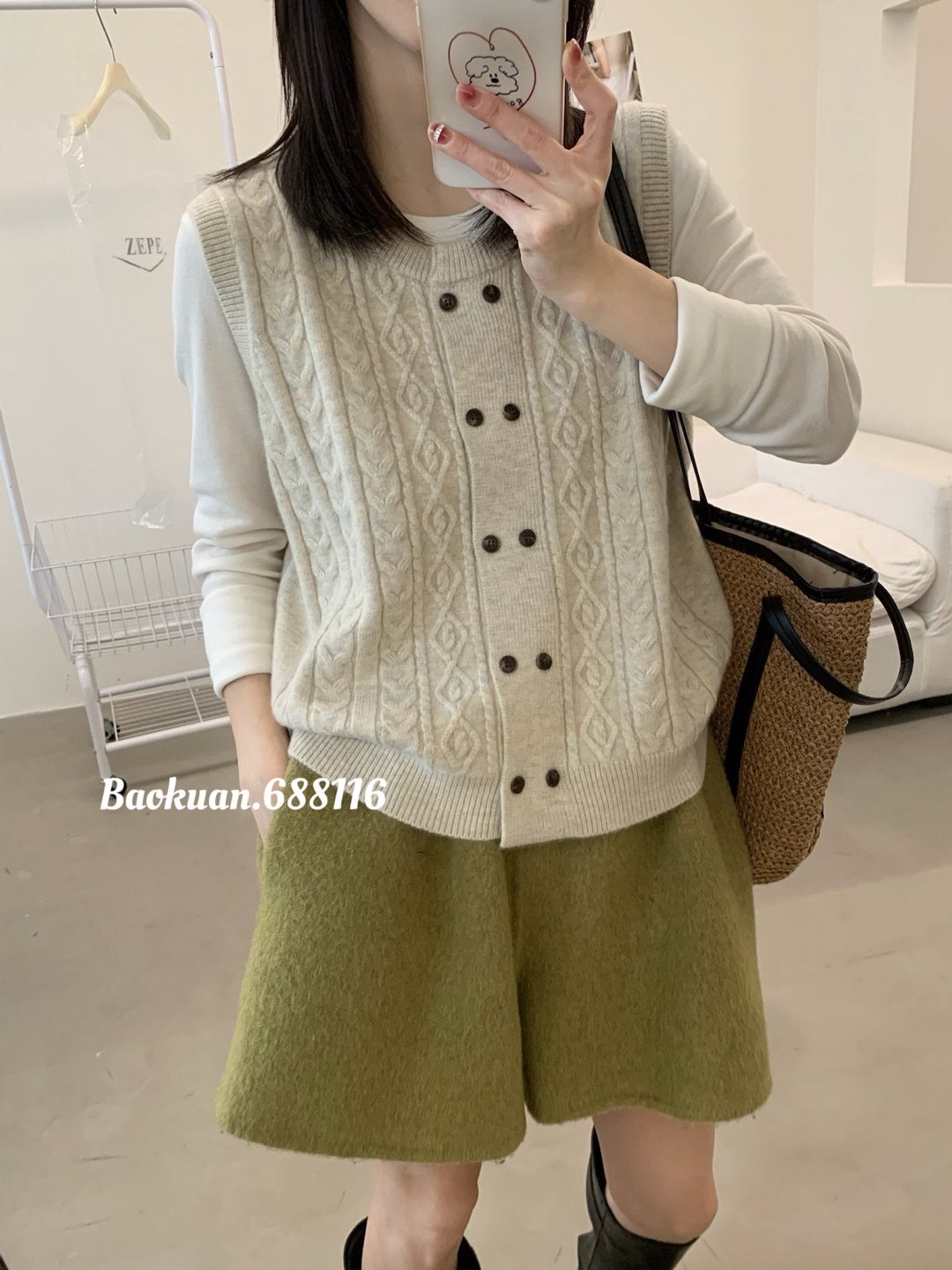 2026春装新款麻花绞花圆领双排扣复古甜美减龄针织开衫马甲女坎肩,女装/女士精品,毛针织衫,淘宝优惠券,粉丝福利购,淘宝优惠卷