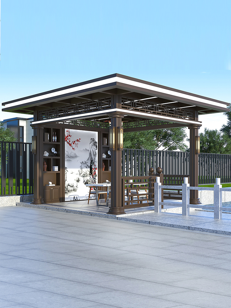 铝合金凉亭户外庭院阳光房置物架定制楼顶楼台露台遮阳新中式亭子