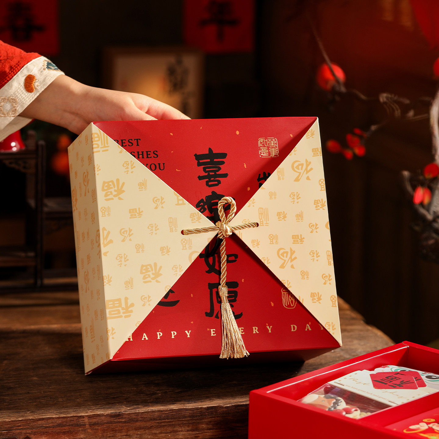 2027新年礼盒包装圣诞春节礼品盒烘焙年货包装盒糖果手提袋空盒子