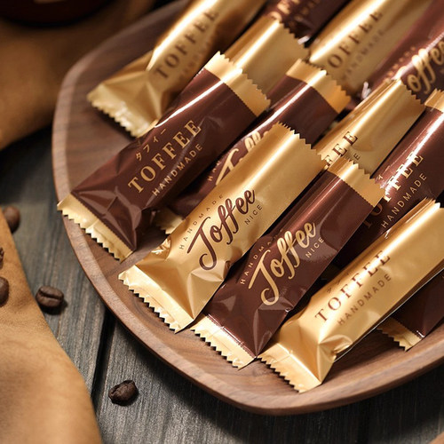 海盐太妃糖包装袋机封袋toffee牛轧糖包装纸糖纸铝箔新年糖果袋子