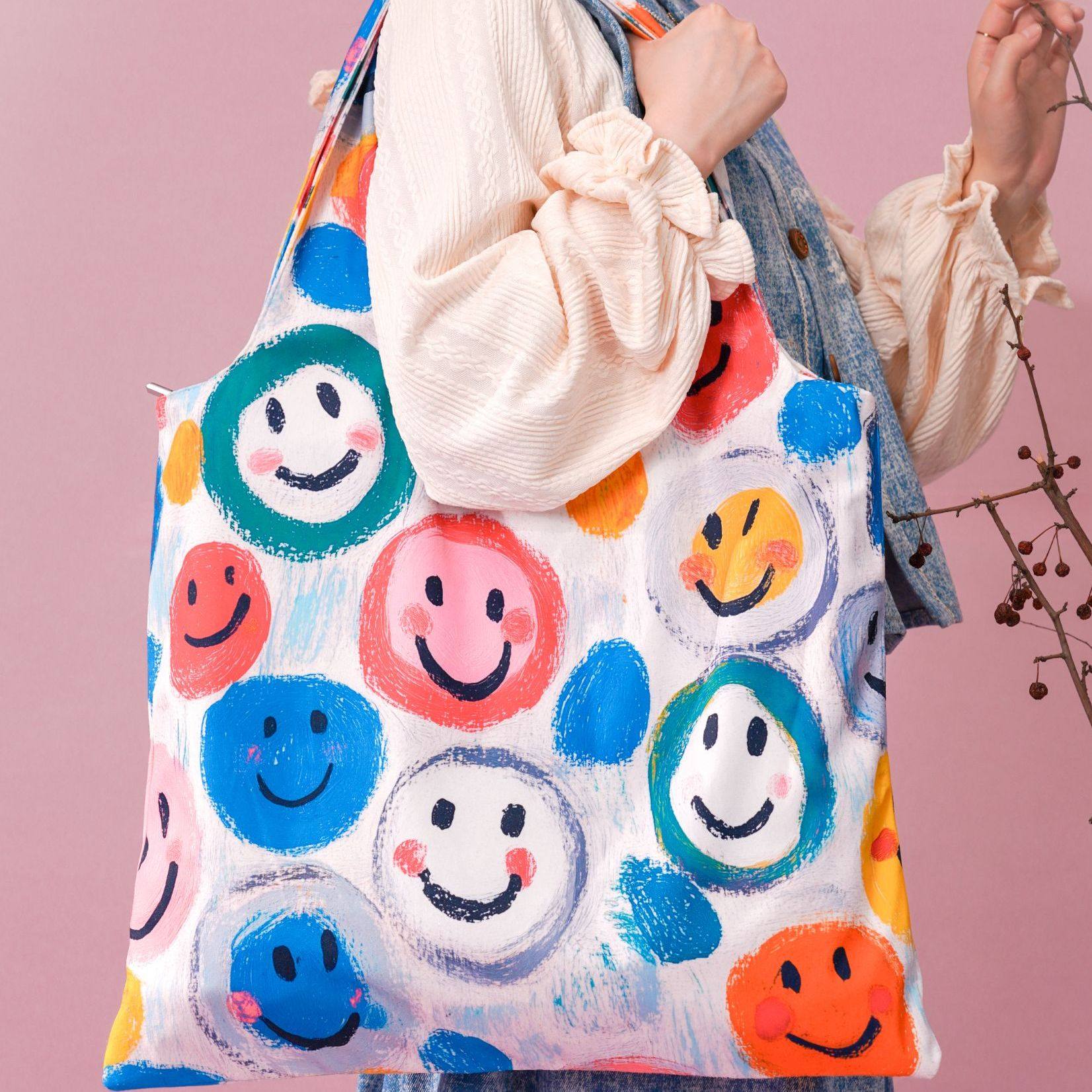 无则艺【拉链背心包】微笑仿驼绒时尚印花运动单肩环保百搭卡通,箱包皮具/热销女包/男包,单肩包,淘宝优惠券,粉丝福利购,淘宝优惠卷