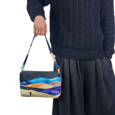 无则艺【子母方包】这家布包很艺术原创斜挎包个性印沙漠子母包