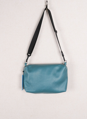 无则艺【子母方包】科技布湖蓝色这家布包很艺术|原创斜挎包个性