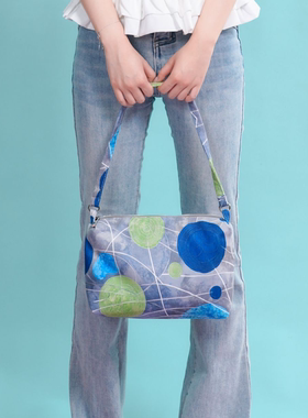 无则艺【子母方包】蓝色星球这家布包很艺术原创斜挎包个性印花小