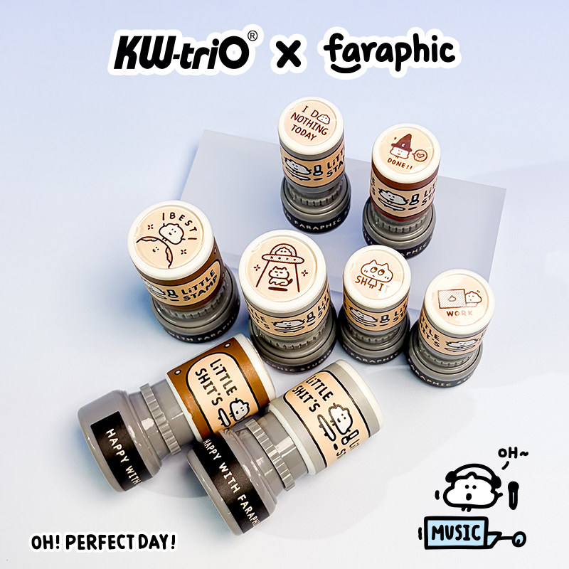可得优 x fara联名原创授权手帐光敏印章 日常卡通图案盖章DIY制作装饰 便携式印章刻印手账装饰打卡功能性图片