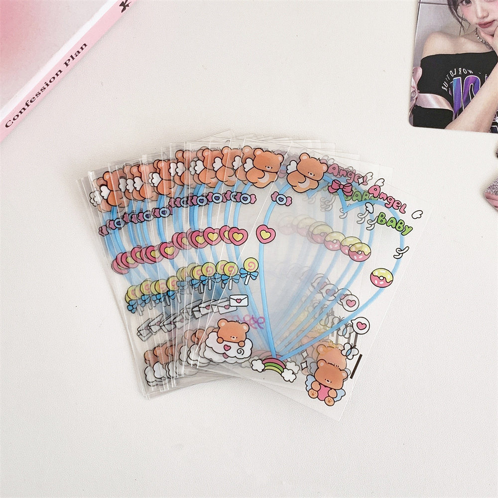 thumbnail for Cartoon bear lamb transparent card film three-inch star-chasing small card protective case to shoot a photo card sleeve Gu card sleeve female
