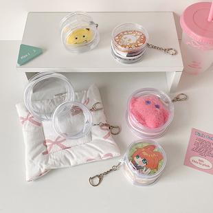 夏季透明圆形吧唧挂件痛包透明PVC徽章收纳包二次元展示遛娃包女
