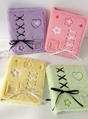 芭蕾风丝带A5蝴蝶结毛绒相册少女追星三寸四宫格卡册小马卡收纳册