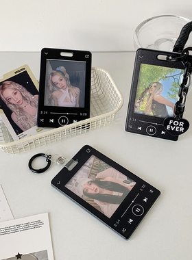 ins少女追星可视3寸明星小卡卡套学生公交卡地铁卡包钥匙扣挂件