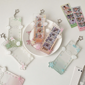 ins透明天使翅膀人生四格卡套少女追星亚克力四宫格挂件硬卡套