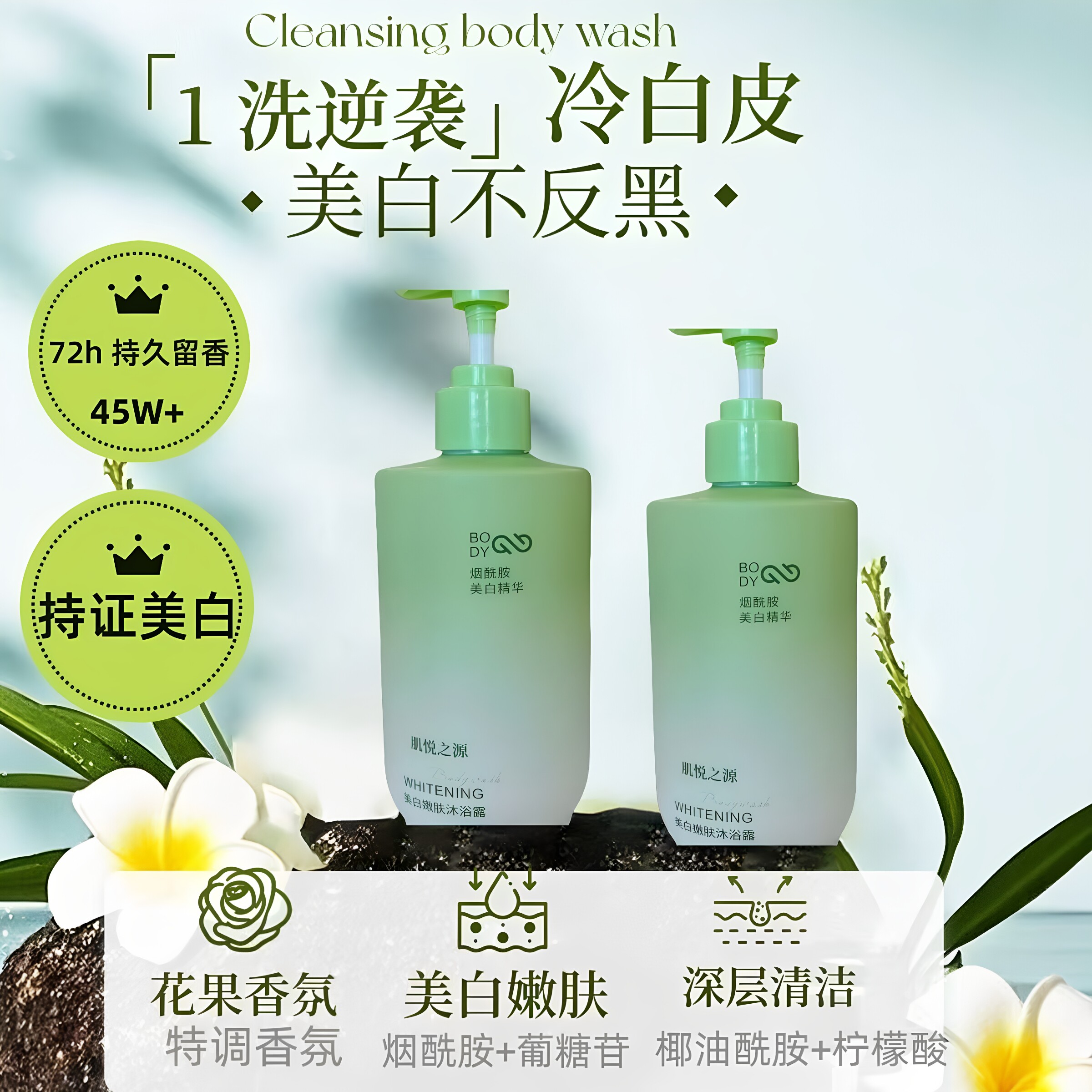 肌悦之源美白沐浴露烟酰胺保湿清爽持久留香清洁沐浴嫩肤正品