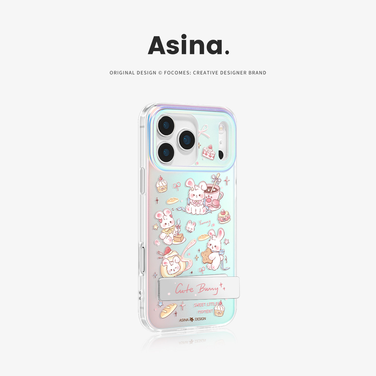 奶芙小兔适用苹果17Promax手机壳隐藏式一体支架iPhone16Pro保护套Co3全包13pm可爱14防摔ip15新款高级感好看