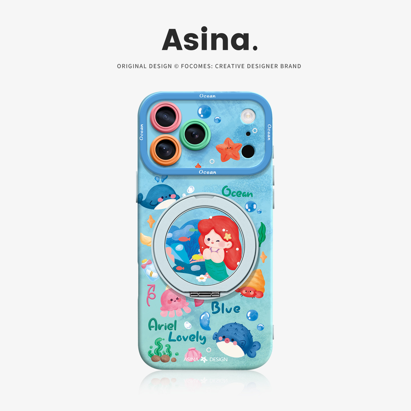 奇幻海洋适用iPhone17Promax手机壳新款苹果16Pro磁吸带支架套Bo5液态硅胶支点ip15高级感14可爱13pm全包女